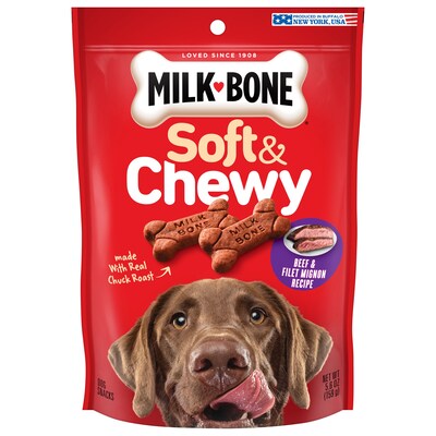 Milk Bone Soft & Chewy Dog Treat, Beef & Filet Mignon, 5.6 oz., 10/CT ( SMU90011)