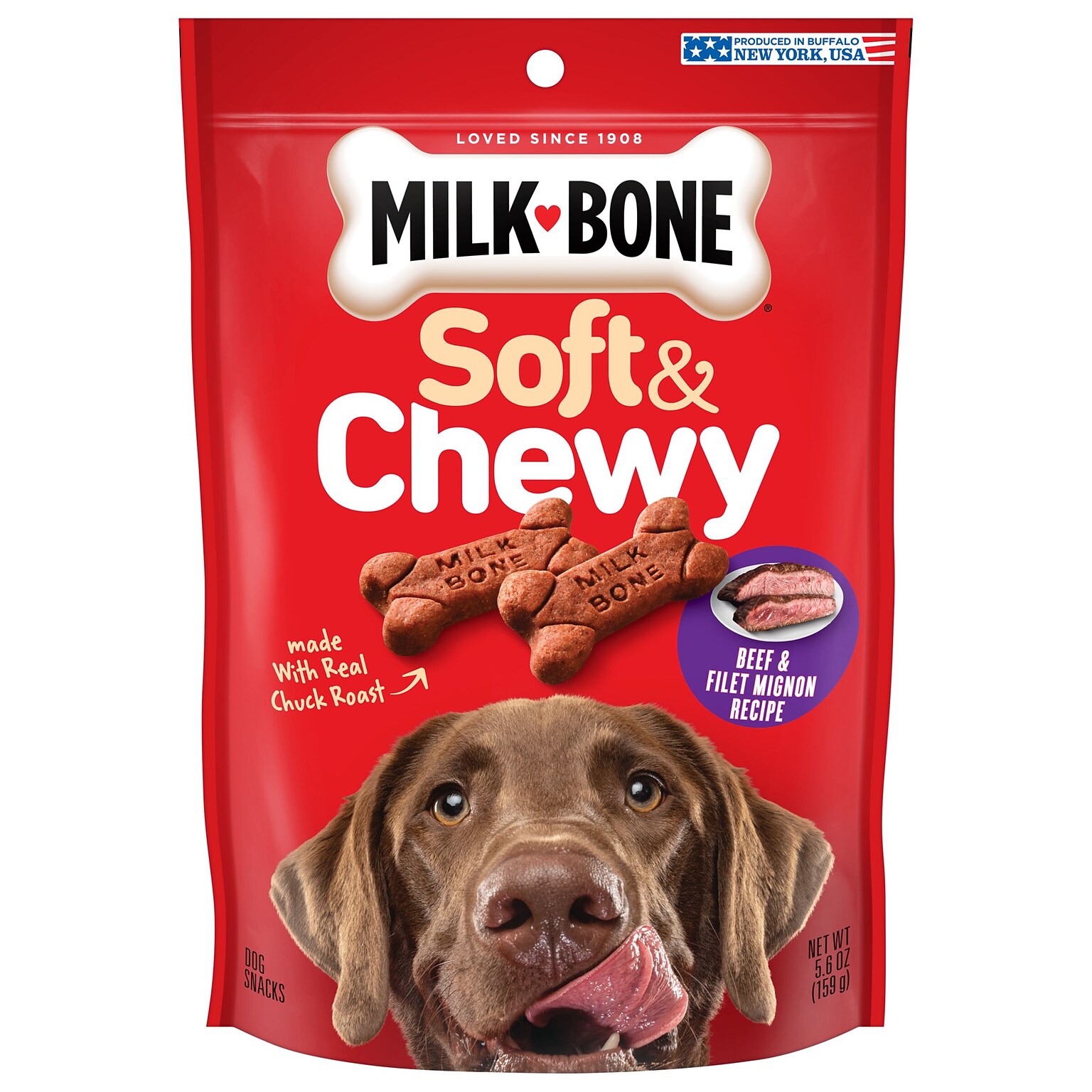 Milk Bone Soft & Chewy Dog Treat, Beef & Filet Mignon, 5.6 oz., 10/CT ( SMU90011)