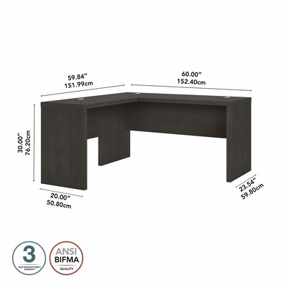 Bush Business Furniture Echo 60"W L Shaped Desk, Charcoal Maple (ECH026CM)