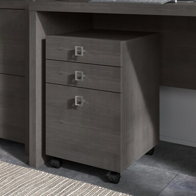 Bush Business Furniture Echo 3 Drawer Mobile File Cabinet, Charcoal Maple (KI60301-03)