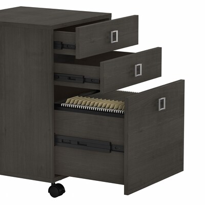 Bush Business Furniture Echo 3 Drawer Mobile File Cabinet, Charcoal Maple (KI60301-03)