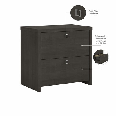 Bush Business Furniture Echo 2 Drawer Lateral File Cabinet, Charcoal Maple (KI60302-03)