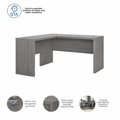 Bush Business Furniture Echo 60"W L Shaped Desk, Modern Gray (ECH026MG)