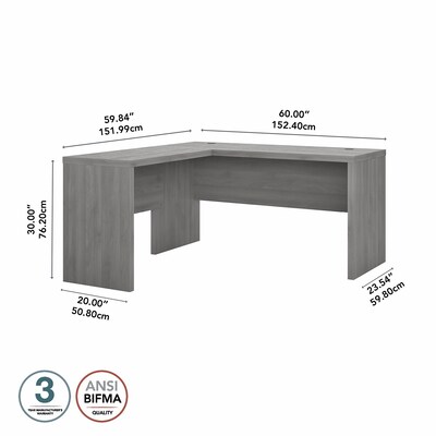 Bush Business Furniture Echo 60"W L Shaped Desk, Modern Gray (ECH026MG)
