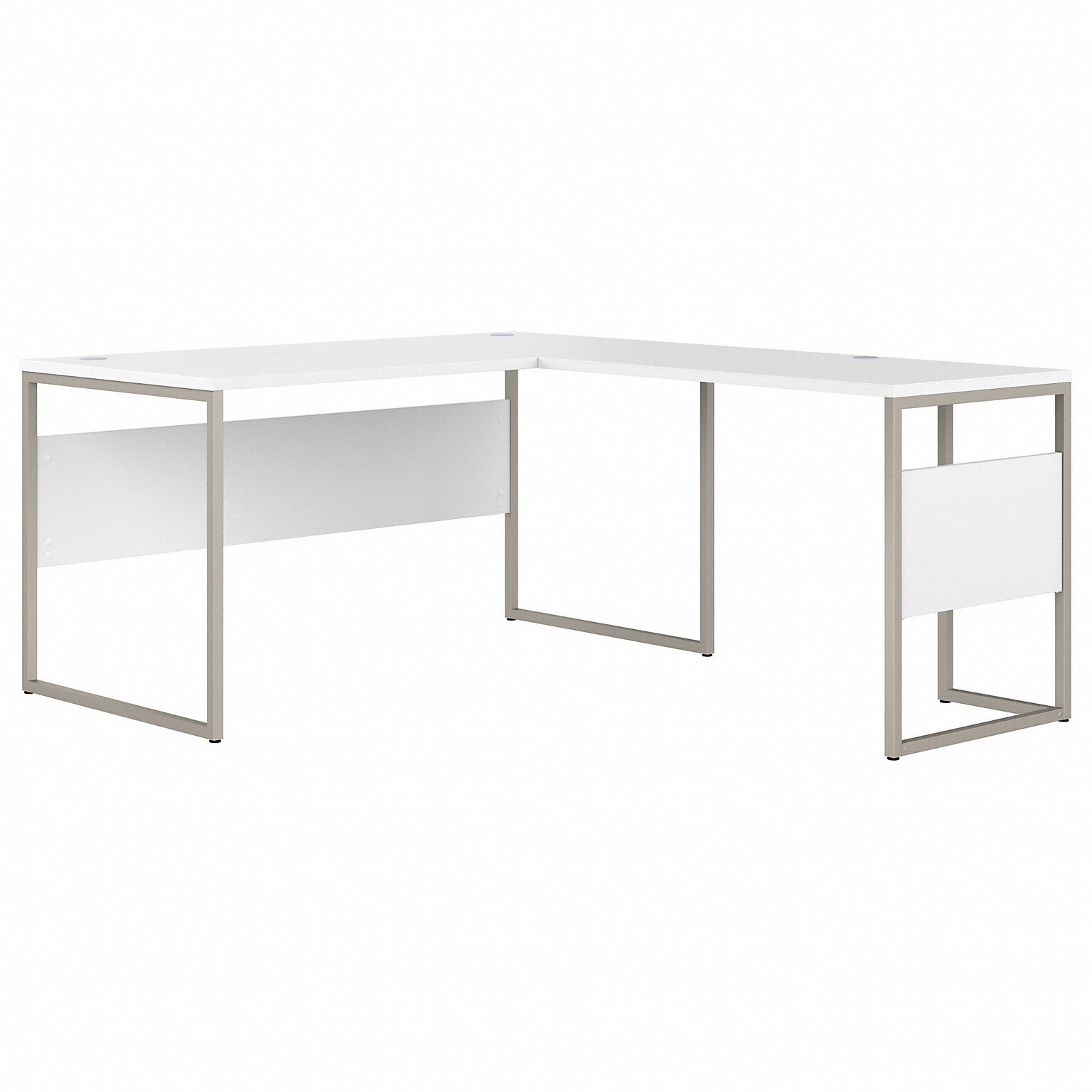 Bush Business Furniture Hybrid 60W L Shaped Table Desk with Metal Legs, White (HYB027WH)