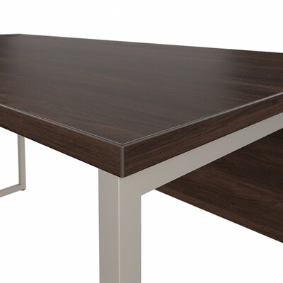 Bush Business Furniture Hybrid 60"W L Shaped Table Desk with Metal Legs, Black Walnut (HYB027BW)