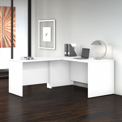 Bush Business Furniture Studio C 60W L Shaped Desk with Return, White (STC050WH)