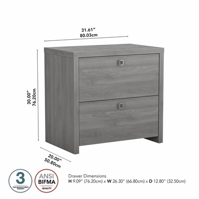 Bush Business Furniture Echo 2 Drawer Lateral File Cabinet, Modern Gray (KI60402-03)