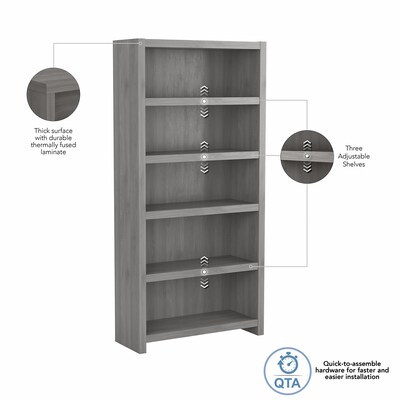 Bush Business Furniture Echo 5 Shelf Bookcase, Modern Gray (KI60404-03)