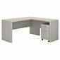 Bush Business Furniture Echo 60"W L Shaped Desk with Mobile File Cabinet, Gray Sand (ECH008GS)