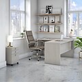 Bush Business Furniture Echo 60W L Shaped Desk with Mobile File Cabinet, Gray Sand (ECH008GS)