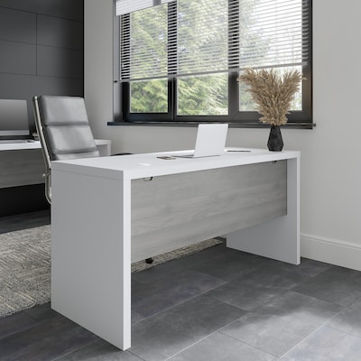 Bush Business Furniture Echo 60W Credenza Desk, Pure White/Modern Gray (KI60506-03)