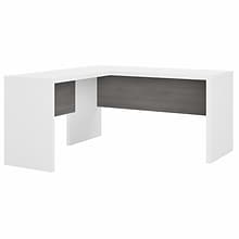 Bush Business Furniture Echo 60W L Shaped Desk, Pure White/Modern Gray (ECH026WHMG)