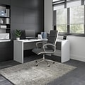 Bush Business Furniture Echo 60W L Shaped Desk, Pure White/Modern Gray (ECH026WHMG)