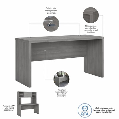 Bush Business Furniture Echo 60"W Credenza Desk, Modern Gray (KI60406-03)