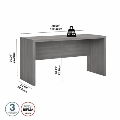 Bush Business Furniture Echo 60"W Credenza Desk, Modern Gray (KI60406-03)
