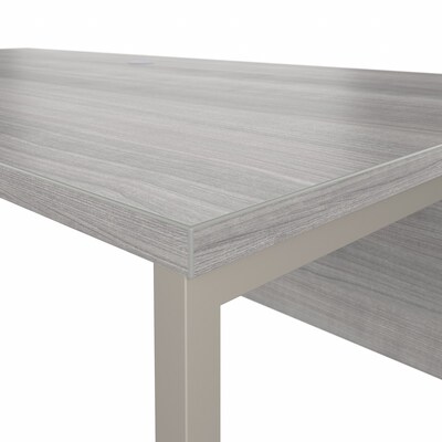 Bush Business Furniture Hybrid 72"W L Shaped Table Desk with Metal Legs, Platinum Gray (HYB026PG)