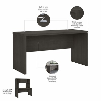 Bush Business Furniture Echo 60"W Credenza Desk, Charcoal Maple (KI60306-03)