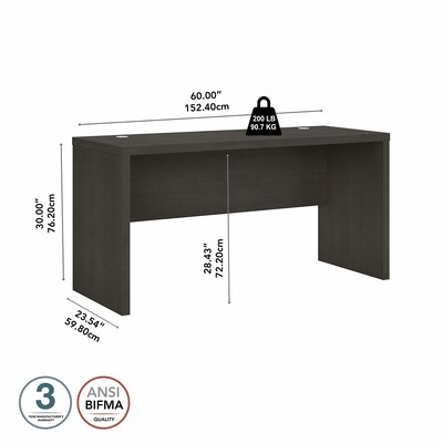 Bush Business Furniture Echo 60"W Credenza Desk, Charcoal Maple (KI60306-03)