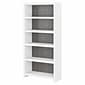 Bush Business Furniture Echo 5 Shelf Bookcase, Pure White/Modern Gray (KI60504-03)