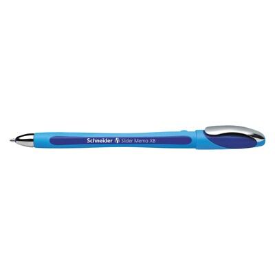 Schneider Slider Memo Ballpoint Pen, Extra Broad Point, Blue Ink, 10/Box (150203)