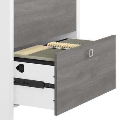 Bush Business Furniture Echo 2 Drawer Lateral File Cabinet, Pure White/Modern Gray (KI60502-03)