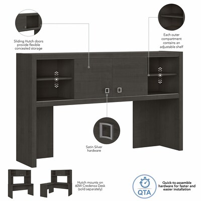 Bush Business Furniture Echo 60W Hutch, Charcoal Maple (KI60303-03)