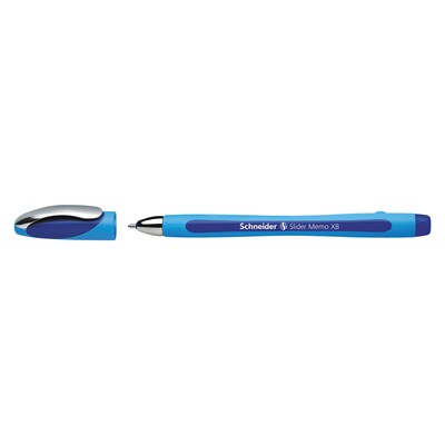 Schneider Slider Memo Ballpoint Pen, Extra Broad Point, Blue Ink, 10/Box (150203)
