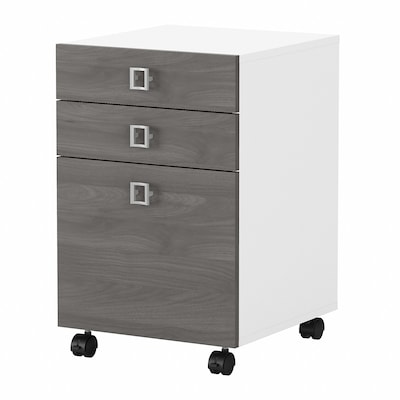 Bush Business Furniture Echo 3 Drawer Mobile File Cabinet, Pure White/Modern Gray (KI60501-03)