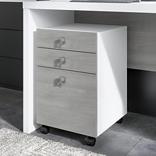 Bush Business Furniture Echo 3 Drawer Mobile File Cabinet, Pure White/Modern Gray (KI60501-03)