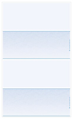 Blank Laser 2 - Up Check, 1 Part, 8 1/2 x 14, Blue, 1000 Checks/Pack