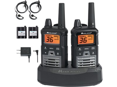 MIDLAND RADIO X-Talker Two Way Radio, Black/Gray, 2/Pair (T290VP4)