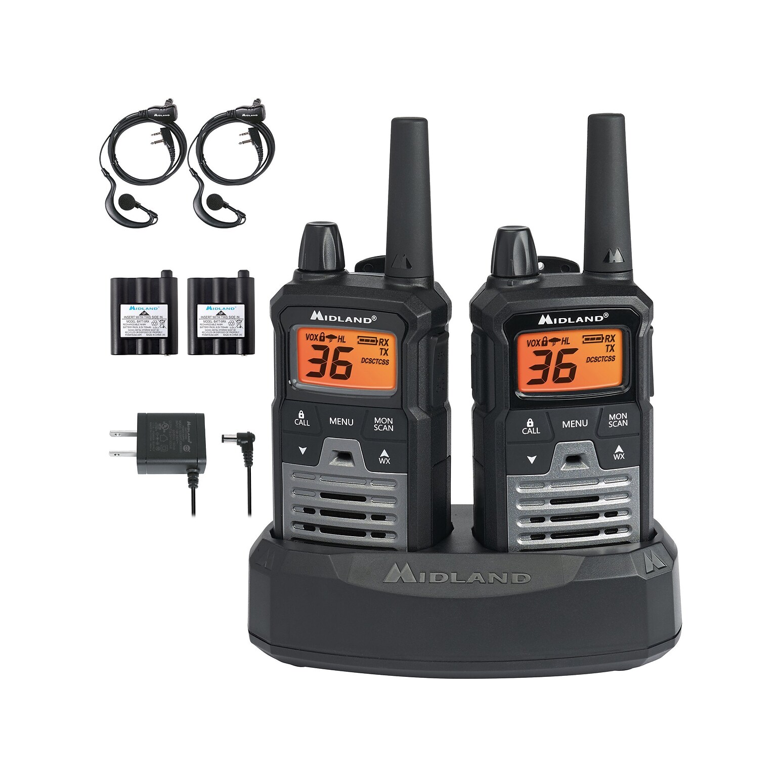 MIDLAND RADIO X-Talker Two Way Radio, Black/Gray, 2/Pair (T290VP4)