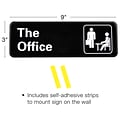 Excello Global Products The Office Indoor/Outdoor Wall Sign, 9 x 3, Black/White, 2/Pack (EGP-HD-00