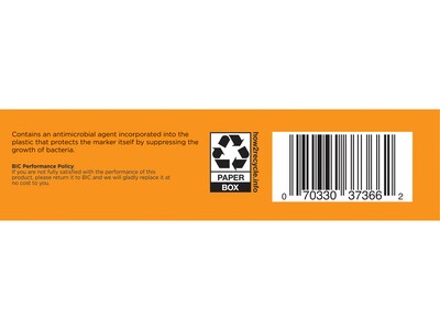 BIC PrevaGuard Permanent Marker, Fine Tip, Black, 12/pack (GAPM11-BLK)