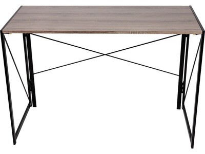 Mind Reader 42W Collapsible Rustic Desk, Brown/Black (ODTABLE-BLK)