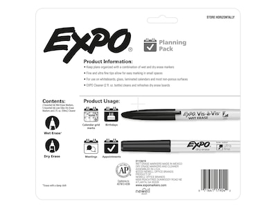Expo Planning Pack Assorted Markers, Assorted Tips, Assorted Colors, 7/Pack (2108420)