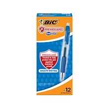 BIC PrevaGuard Gel-ocity Retractable Gel Pen, Medium Point, 0.7 mm, Blue Ink, 12/pack (RGGA11-BLU)