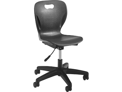 Alumni Explorer Armless Ergonomic Polypropylene Task Chair, Black (C-EXPL-GL-BL-BL)