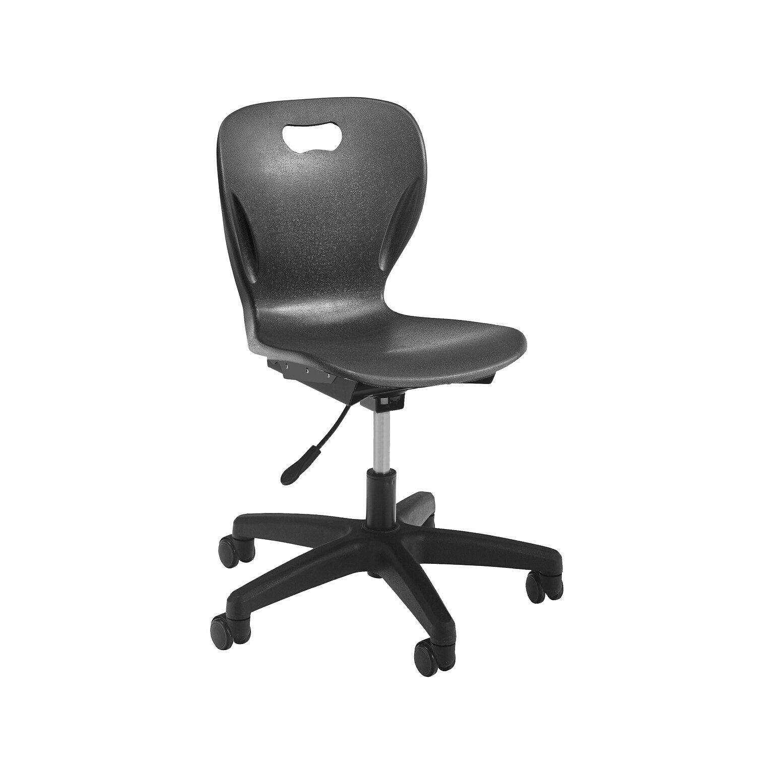 Alumni Explorer Armless Ergonomic Polypropylene Task Chair, Black (C-EXPL-GL-BL-BL)