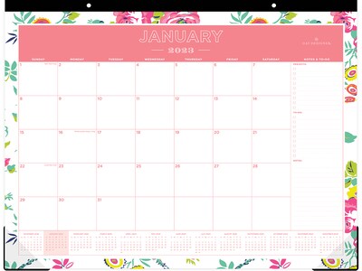 2023 Blue Sky Day Designer Peyton White 22 x 17 Monthly Desk Pad Calendar (103631-23)
