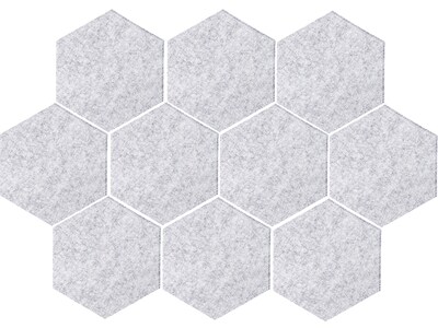 Versare SoundSorb Wall-Mounted Acoustic Hexagon, 12H x 12W, Marble Gray, 10/Pack (7825081)