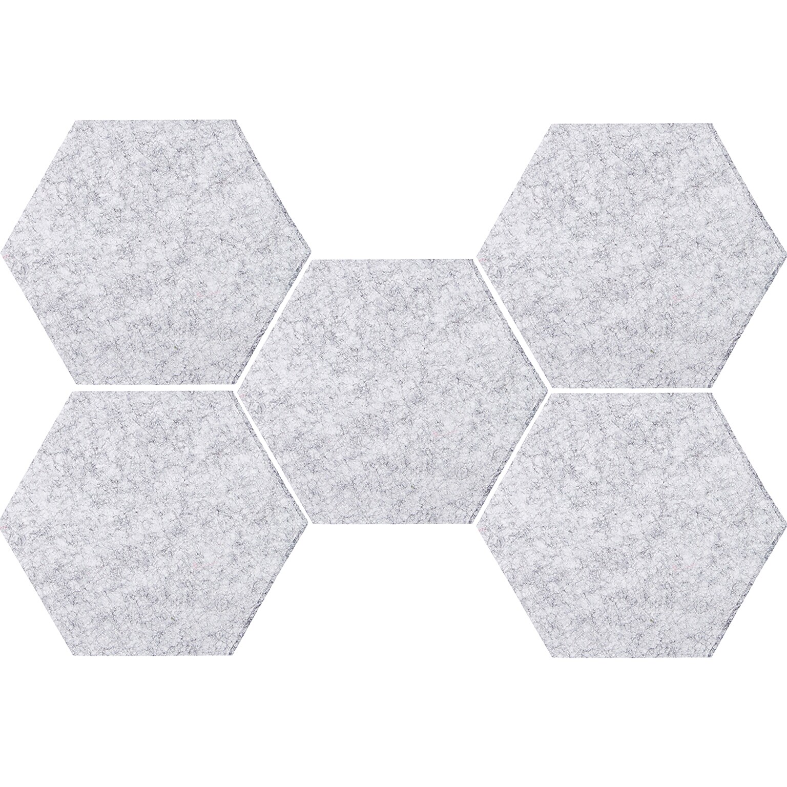 Versare SoundSorb Wall-Mounted Acoustic Hexagon, 12H x 12W, Marble Gray, 5/Pack (7825080)