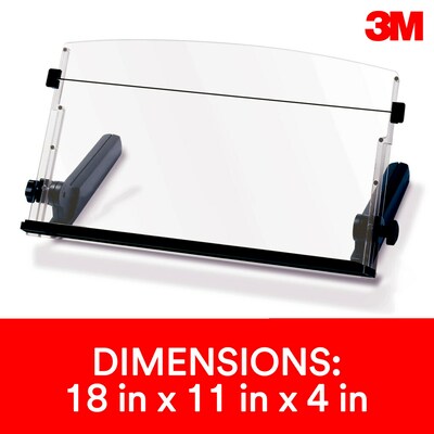 3M Document Stand with Lip & Guide Bar, Clear (DH640)