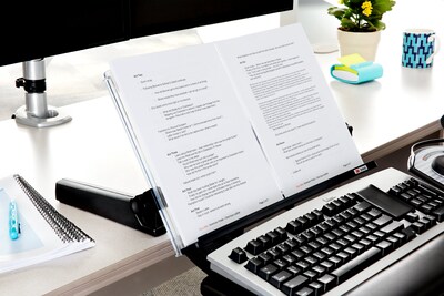 3M Document Stand with Lip & Guide Bar, Clear (DH640)