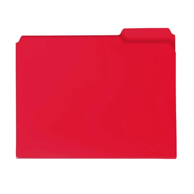 Smead Poly File Folder, 1/3-Cut- Tab Letter Size, Red, 24 per Box (10501)