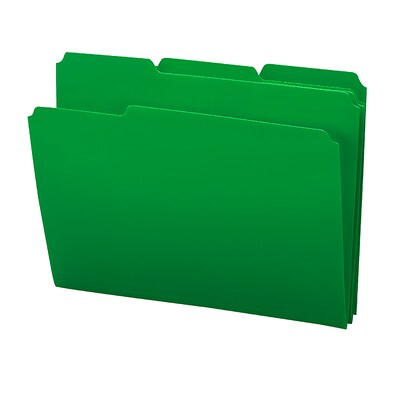 Smead Poly File Folder, 1/3-Cut- Tab Letter Size, Green, 24 per Box (10502)