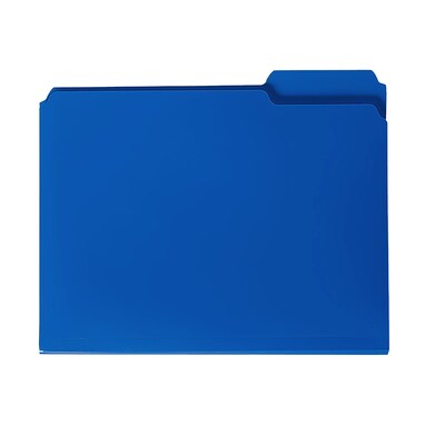 Smead Poly File Folder, 1/3-Cut- Tab Letter Size, Blue, 24/Box (10503)