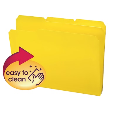 Smead Poly File Folders, 1/3-Cut Tab, Letter Size, Yellow, 24/Box (10504)