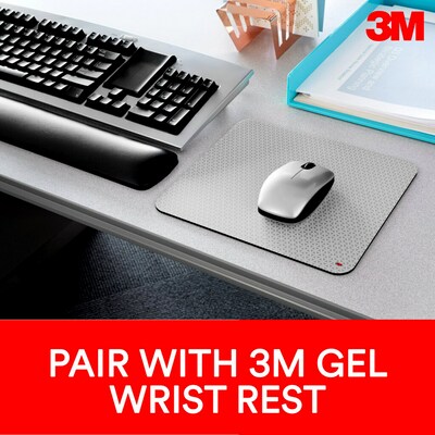 3M™ Precise™ Foam Non-Skid Mouse Pad, White Bitmap (MP114-BSD1)